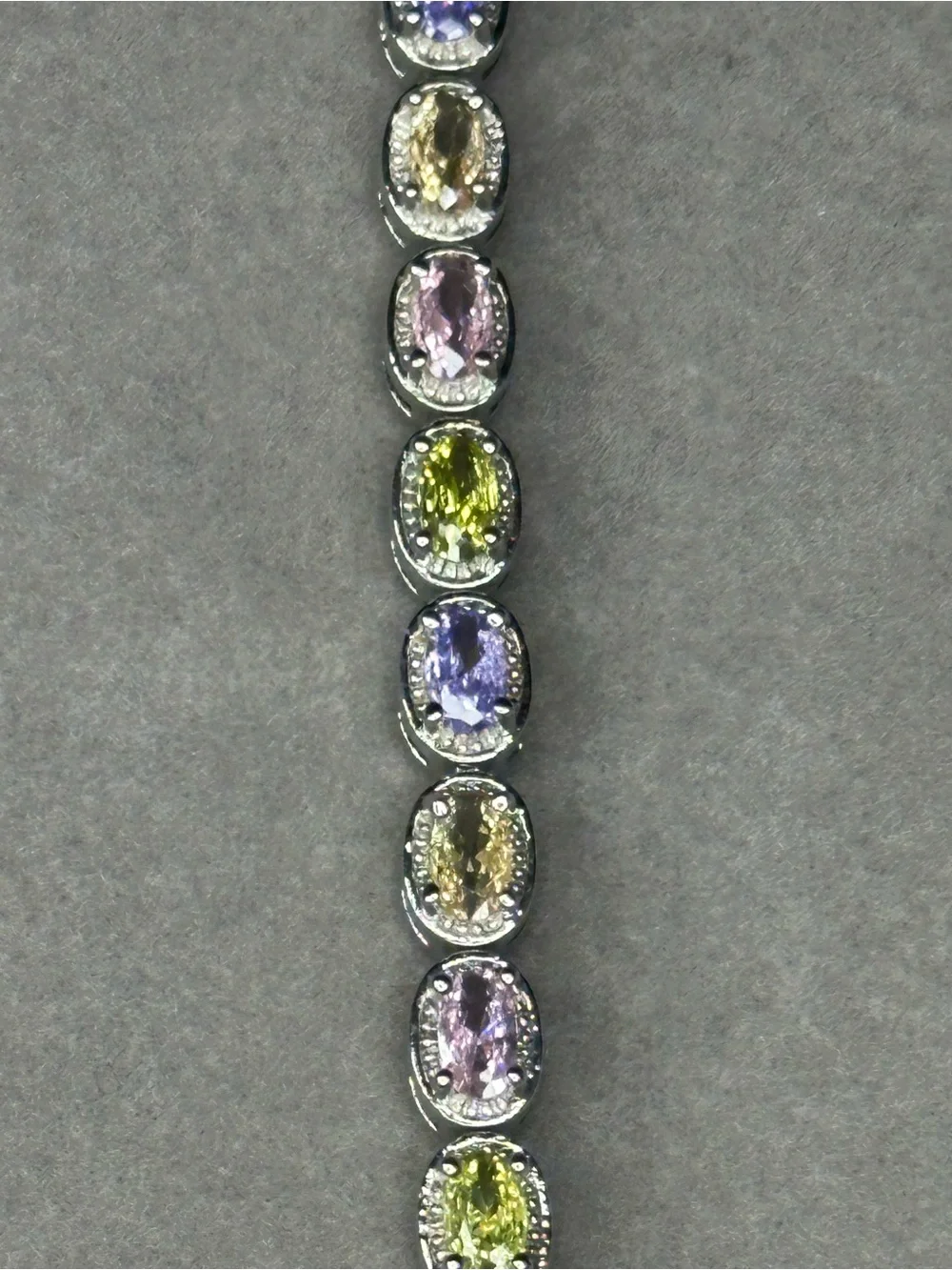 Multi-Color Cubic Zirconia Tennis Bracelet - Silver